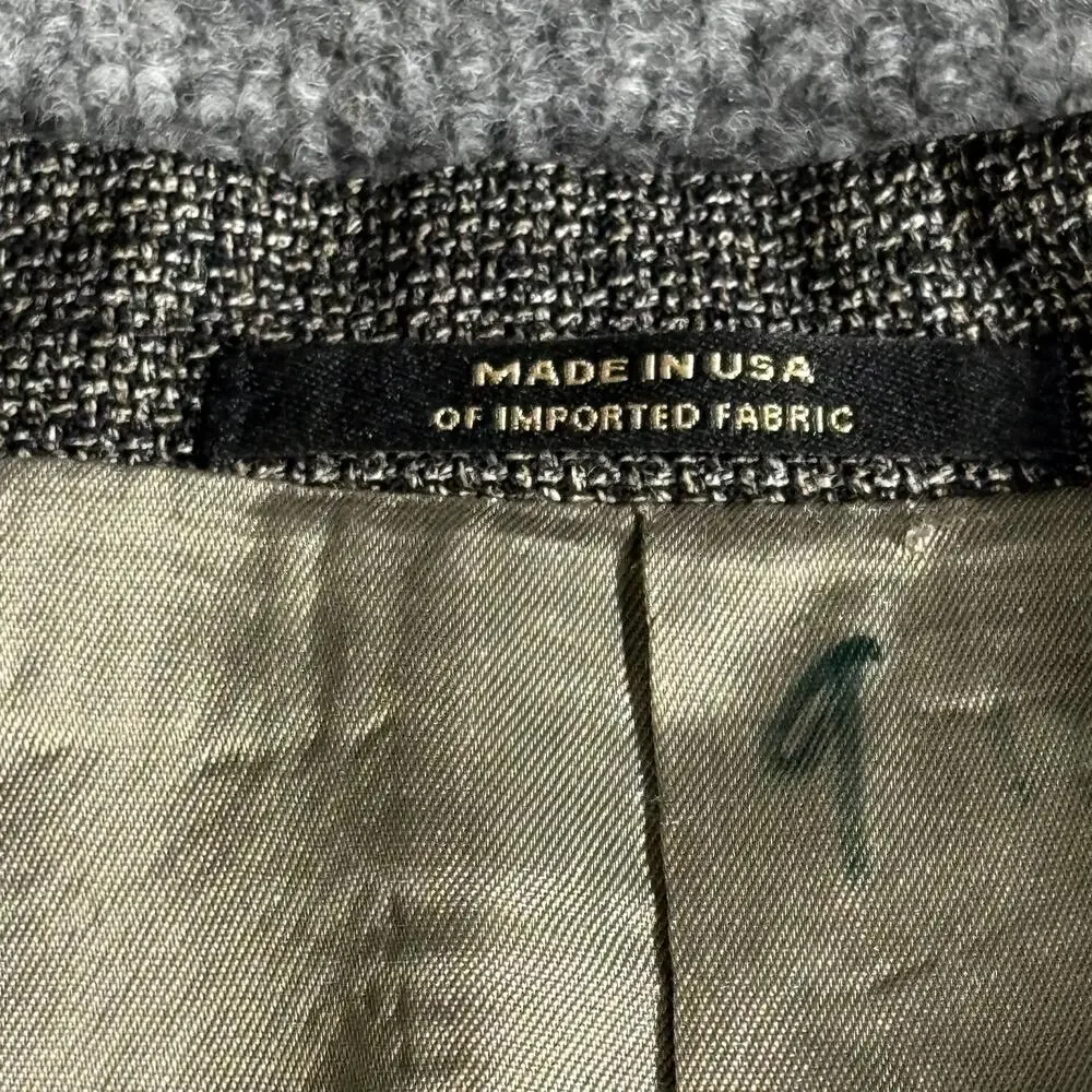 Hart Schaffner Marx Blazer Mens 41R Brown Gray Wool Made USA Check Sport Coat